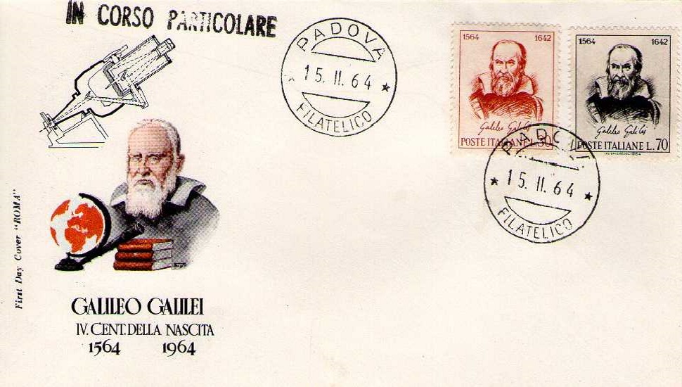 IT0975 - 15/02/1964 - 2v - 4 centenario della nascita di Galileo Galilei