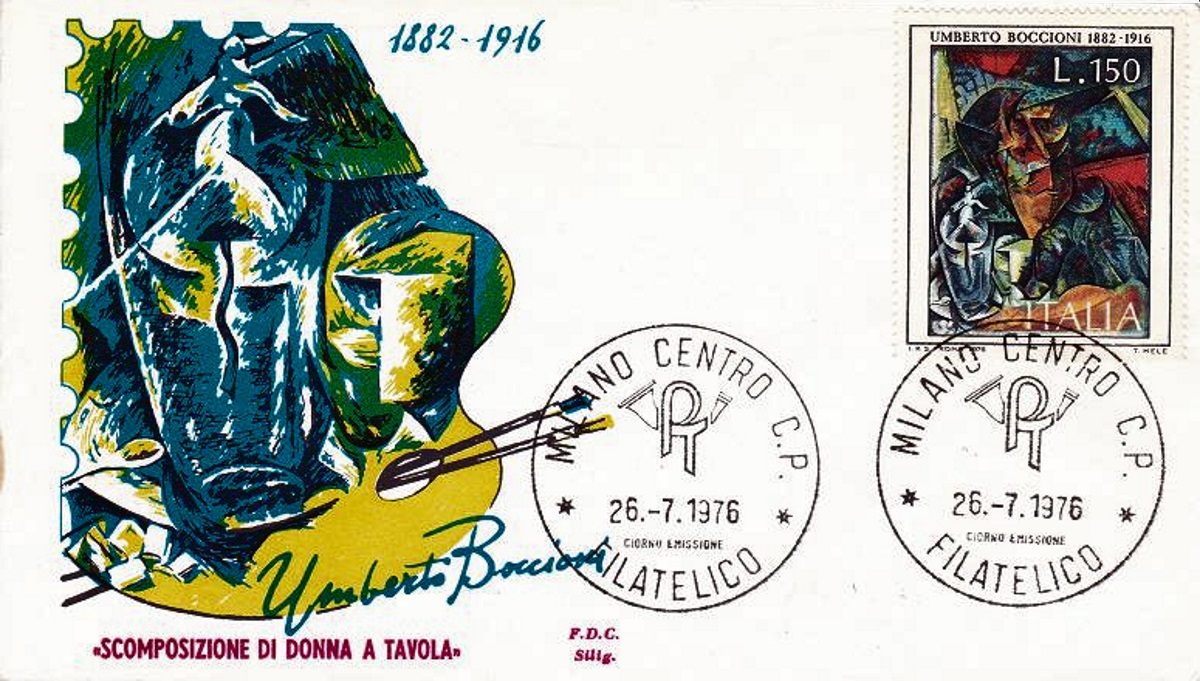 IT1337 - 26/07/1976 - 3v - Arte Italiana 3 emis.: Umberto Boccioni, F.T.Marinetti e Giacomo Serpotta