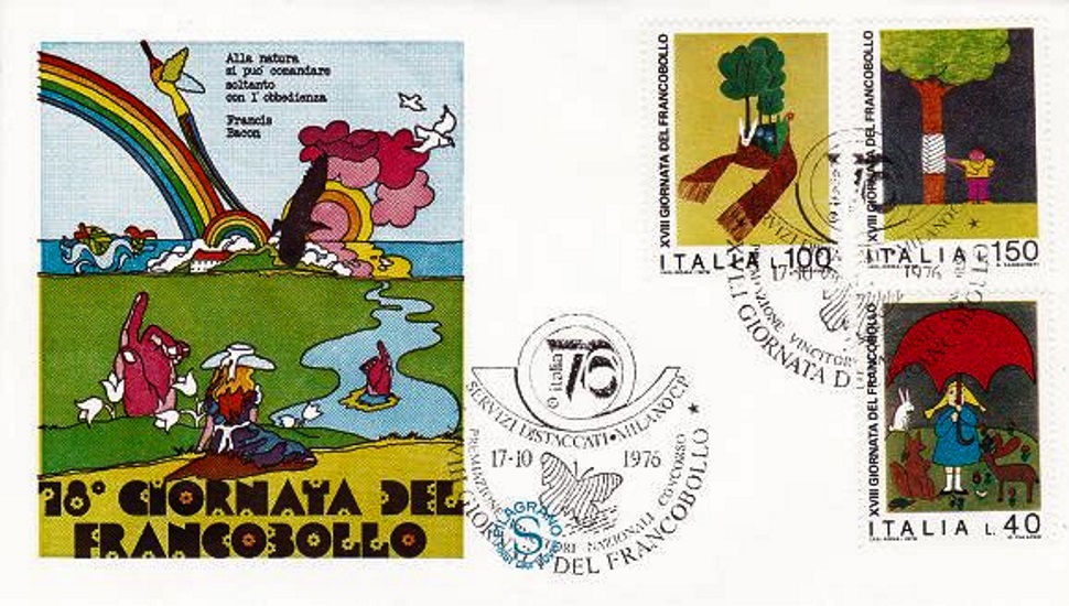 IT1349 - 17/10/1976 - 3v - 18 Giornata del francobollo